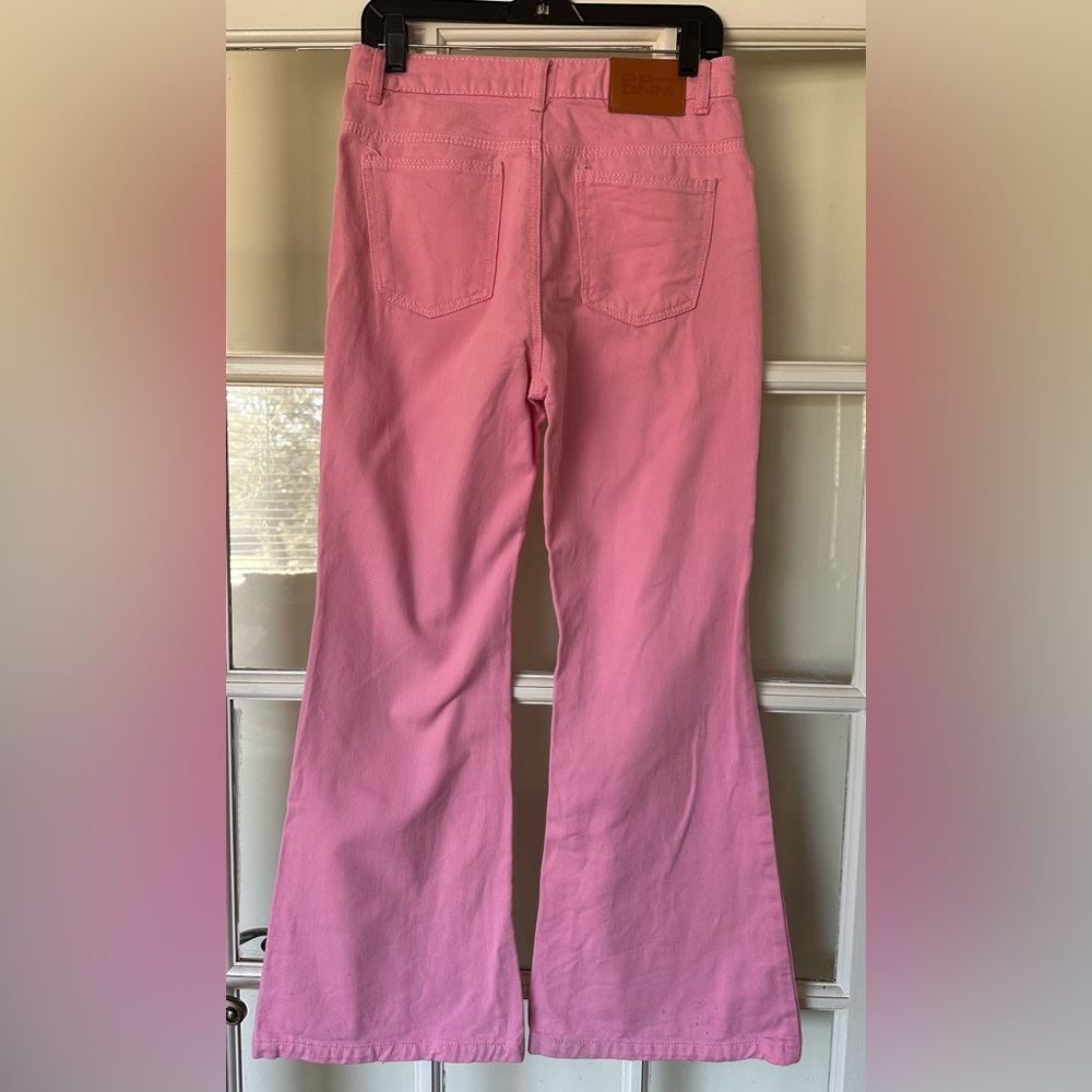 Princess Polly Pink Flare Wide Leg Bell Bottom Jeans Size 6 - Picture 3 of 12
